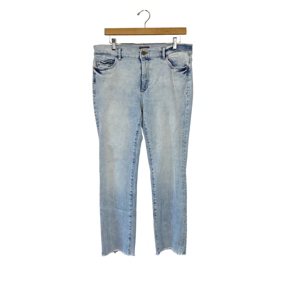 DL1961 Mara Straight Instasculpt Ankle Jeans Light Wash Raw Hem Size 31 Womens